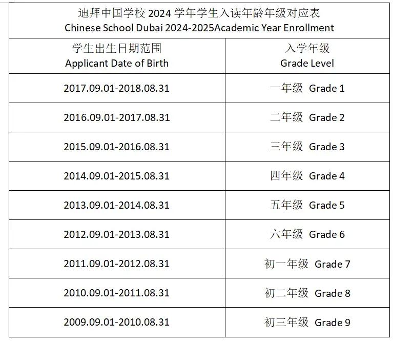 迪拜中国学校2024学年招生公告发布
